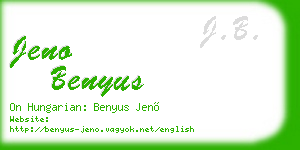 jeno benyus business card